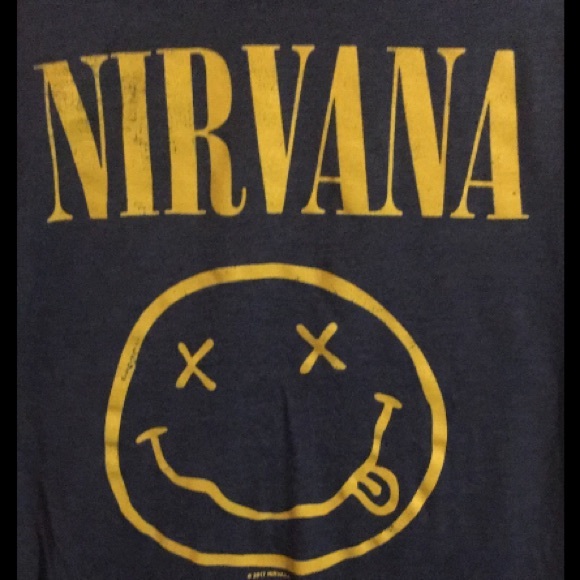 Great condition Nirvana Shirt blue yellow Men’s M - Picture 2 of 2